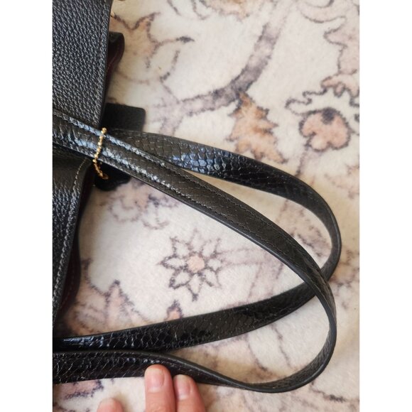 Coach CH187 Hanna Carryall Pebble/ Snake-embossed Leather Gold/Black - Picture 6 of 10